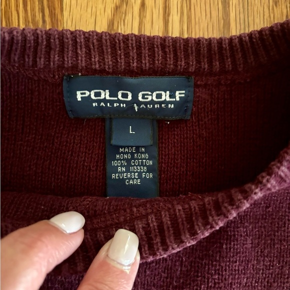 Polo Golf by Ralph Lauren Burgundy Crew Neck Sweater - Picture 3 of 7